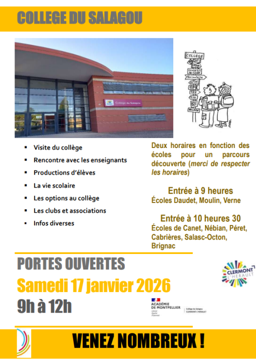 Image JOURNÉE PORTES OUVERTES DU COLLEGE DU SALAGOU