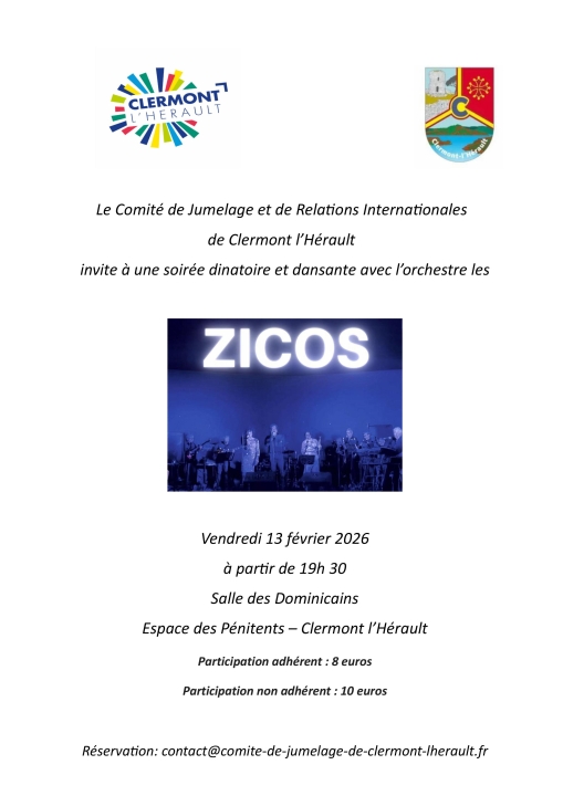 Image COMITÉ DE JUMELAGE – SOIRÉE AVEC L’ORCHESTRE LES ZICOS