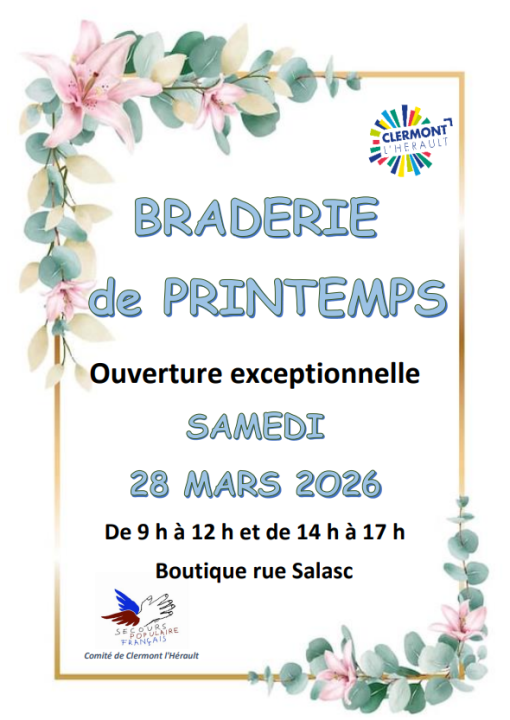 Image BRADERIE DE PRINTEMPS - SECOURS POPULAIRE