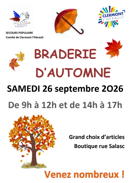 Image BRADERIE D'AUTOMNE - SECOURS POPULAIRE