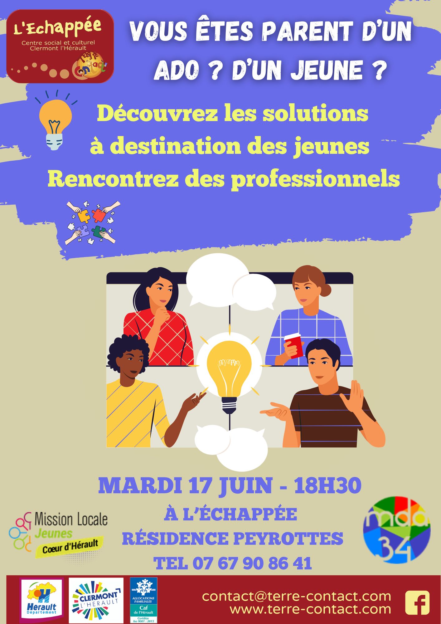 Image SOIRÉE DÉDIÉE AUX PARENTS D'ADOLESCENTS ET DE JEUNES