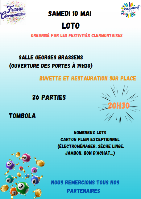 Image LOTO DE L'ASSOCIATION FESTIVITÉ CLERMONTAISE