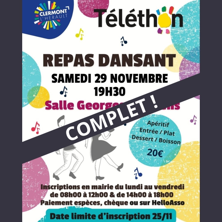 Image TÉLÉTHON 2025 | REPAS DANSANT - COMPLET !!!
